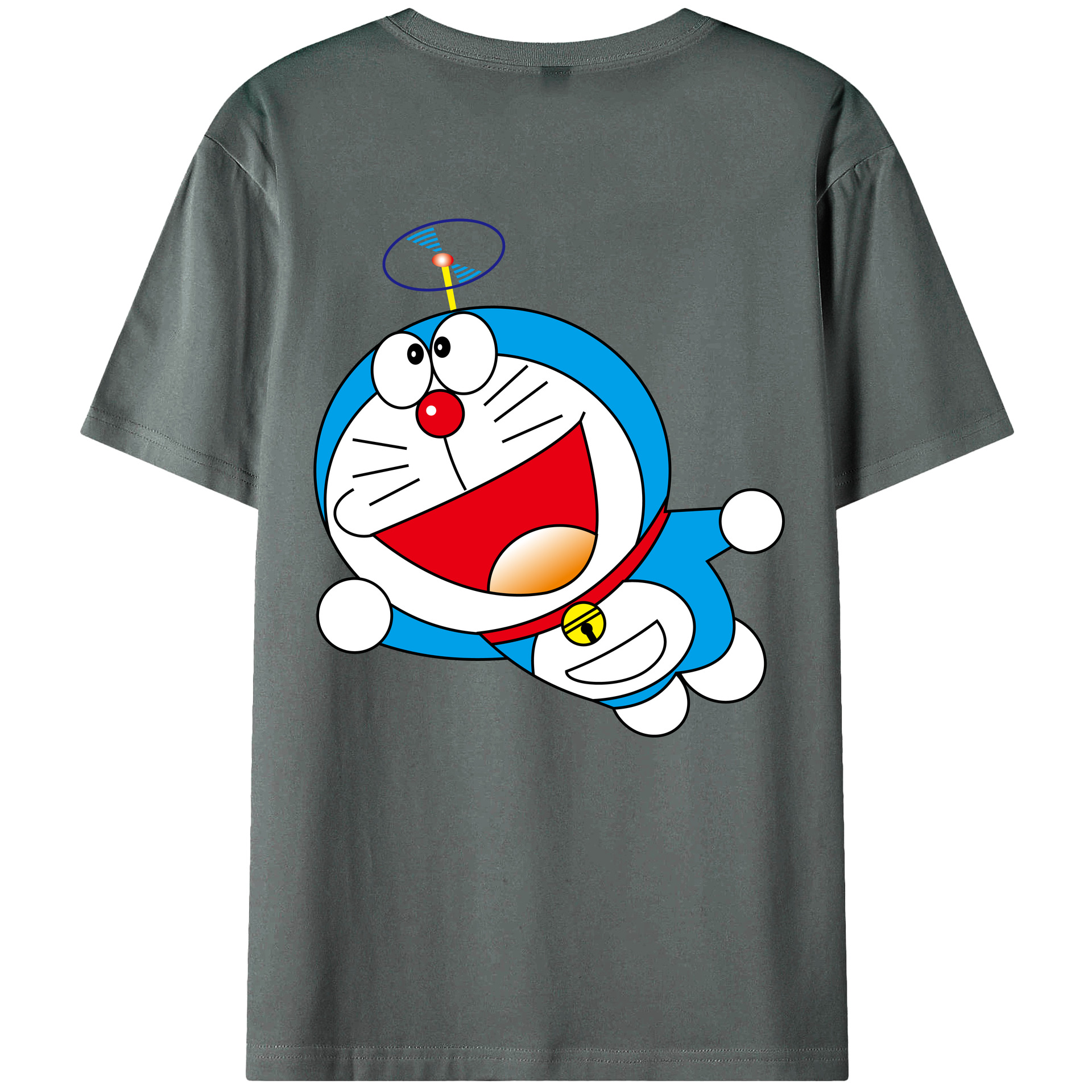 （画像用） ドラえもん Doraemon 綿100％ メンズ半袖Tシャツ（バックプリント） 通気性